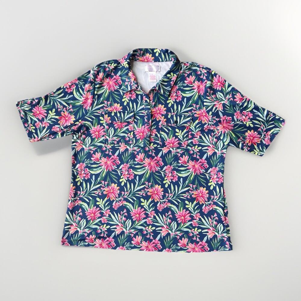 Stella Parker Polo Shirt Women's Size Large Golf Bright Resort Short Sleeve
